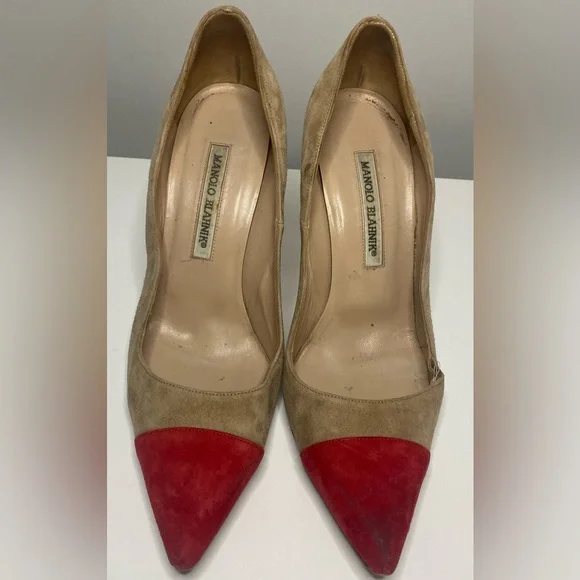 MANOLO BLAHNIK BB CAPTOE SUEDE PUMPS - Picture 2 of 11